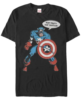 Marvel Men's Comic Collection Captain America For Truth And Justice Short Sleeve T-Shirt