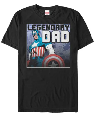 Marvel Men's Comic Collection Captain America Legendary Dad Short Sleeve T-Shirt
