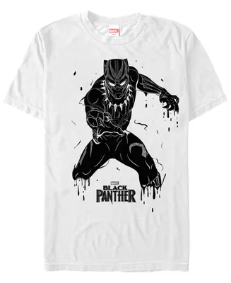 Marvel Men's Black Panther Paint Dripping Short Sleeve T-Shirt