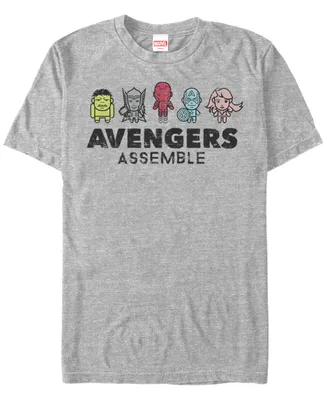 Marvel Men's Comic Collection Kawaii Avengers Assemble Short Sleeve T-Shirt