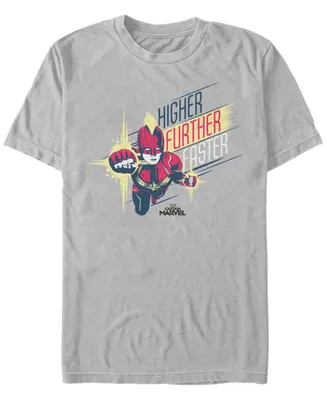 Marvel Men's Captain Marvel Higher, Further, Faster Captain Short Sleeve T-Shirt