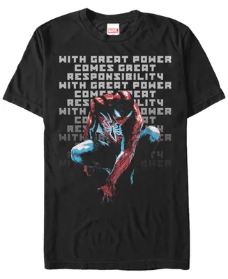 Marvel Men's Spider-Man with Great Responsibility Short Sleeve T-Shirt