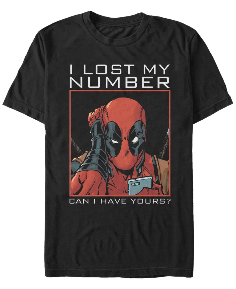 Marvel Men's Deadpool Can I Have Your Number Short Sleeve T-Shirt