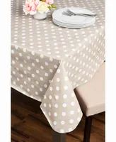 Design Imports Polka Dot Vinyl Tablecloth 70" Round