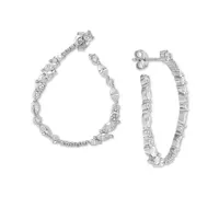 Arabella Cubic Zirconia Teardrop Drop Earrings in Sterling Silver