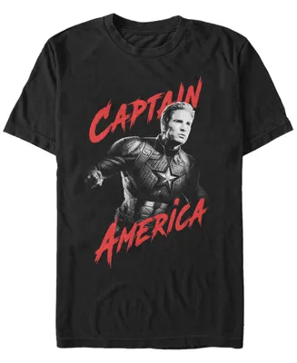 Marvel Men's Captain America High Contrast Captain America Short Sleeve T-Shirt