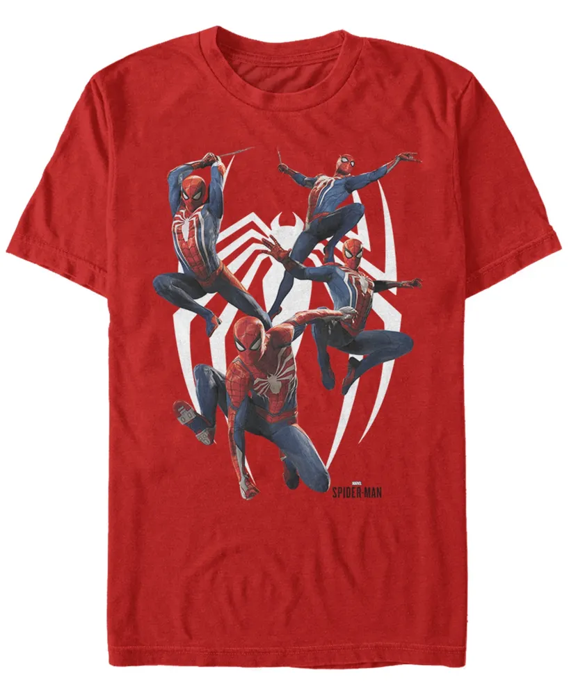 Marvel Men's Spider-Man Many Poses Of Short Sleeve T-Shirt