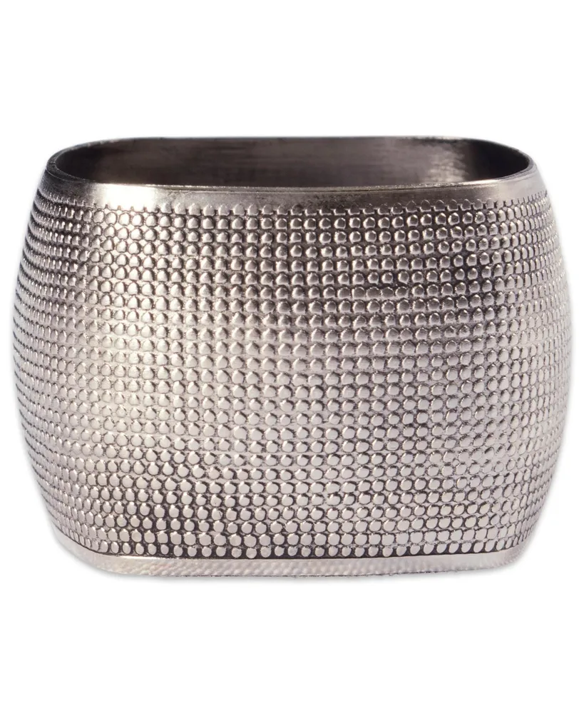 Textured Square Napkin Ring, Set of 6