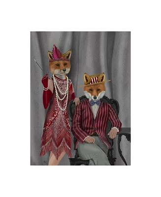 Fab Funky Fox Couple 1920s Canvas Art - 19.5" x 26"