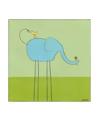 June Erica Vess Stick leg Elephant I Childrens Art Canvas Art