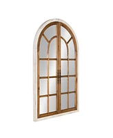 Kate and Laurel Boldmere Wood Windowpane Arch Mirror - 28" x 44"