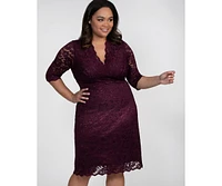 Kiyonna Plus Scalloped Boudoir Lace Cocktail Dress