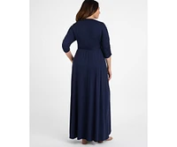 Kiyonna Plus Meadow Dream Maxi Wrap Dress