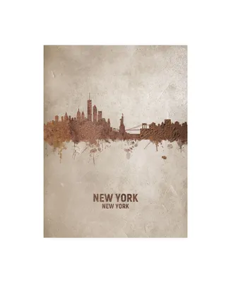 Michael Tompsett New York Rust Skyline Canvas Art - 36.5" x 48"