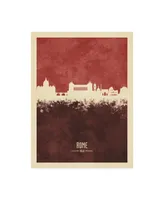 Michael Tompsett Rome Italy Skyline Red Ii Canvas Art