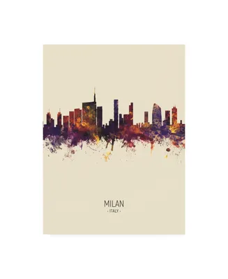 Michael Tompsett Milan Italy Skyline Portrait Iii Canvas Art