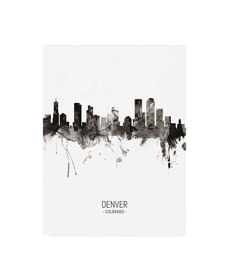 Michael Tompsett Denver Colorado Skyline Portrait Ii Canvas Art - 36.5" x 48"