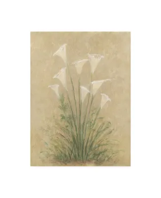 Debra Lake White Lilies on Parchment Canvas Art - 15.5" x 21"