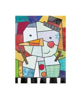Holli Conger Stained Glass Snowman Canvas Art