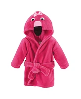 Hudson Baby Plush Bathrobe, Flamingo, 0-9 Months