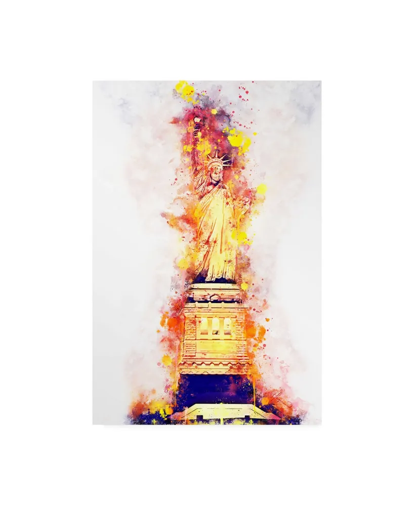 Philippe Hugonnard Nyc Watercolor Collection - Lady Liberty Canvas Art