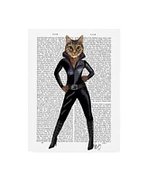 Fab Funky Cat Woman Leather Canvas Art - 27" x 33.5"