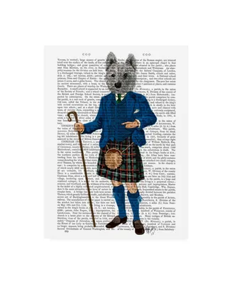 Fab Funky West Highland Terrier in Kilt Canvas Art