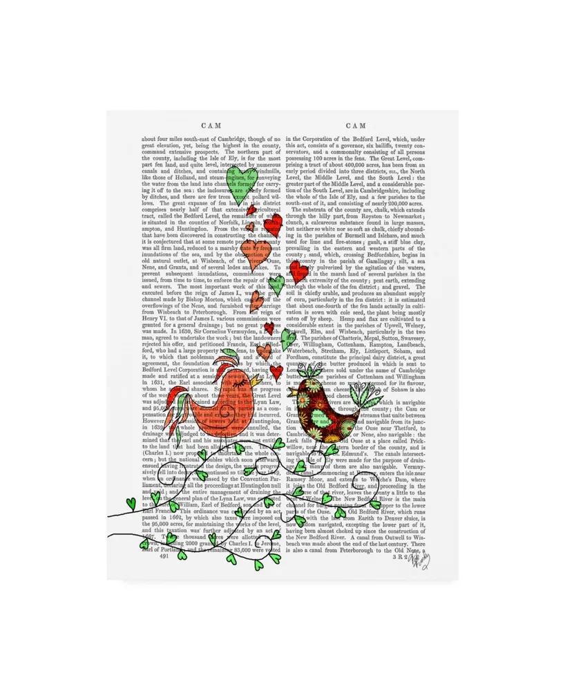 Fab Funky Love Birds Illustration Canvas Art