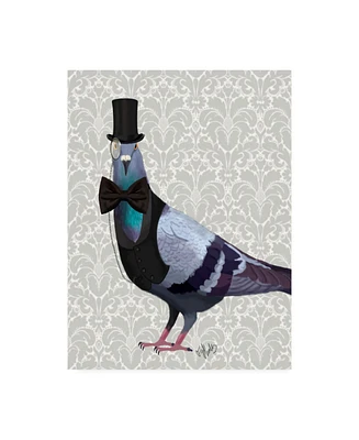 Fab Funky Pigeon in Waistcoat and Top Hat Canvas Art