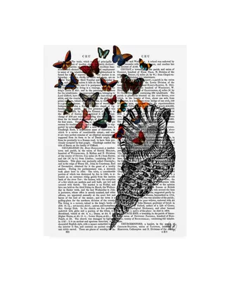 Fab Funky Conch Shell and Butterflies Canvas Art