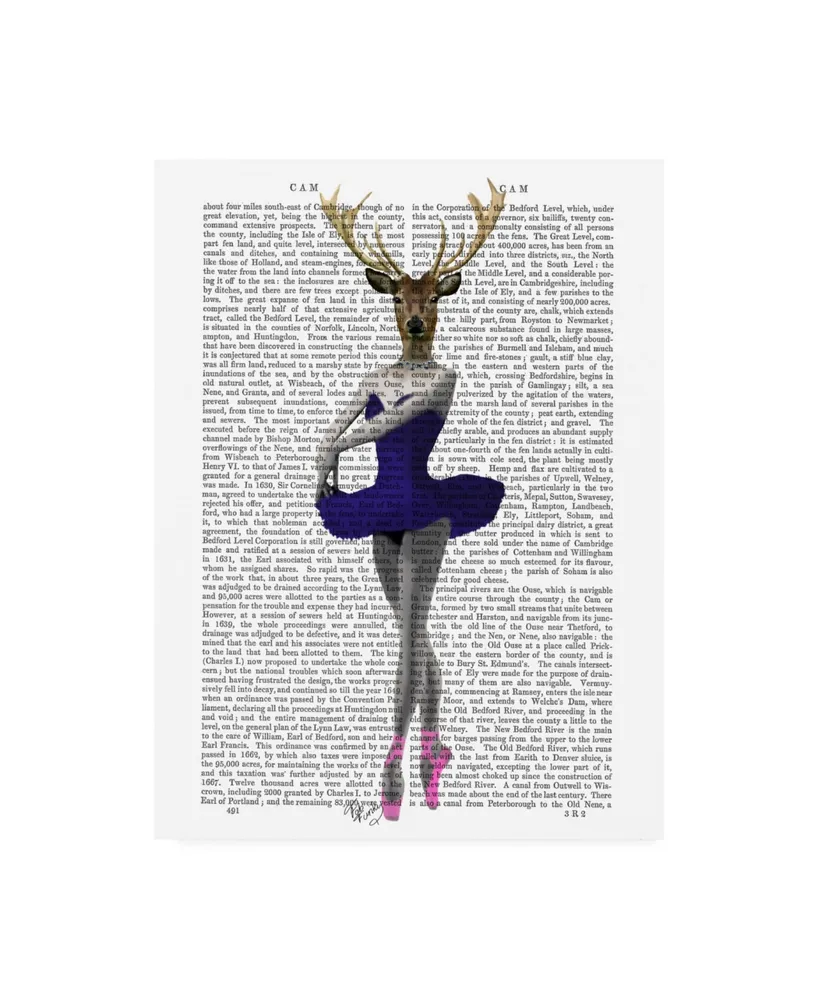 Fab Funky Ballet Deer in Blue Canvas Art