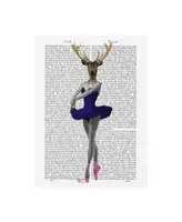 Fab Funky Ballet Deer in Blue Canvas Art