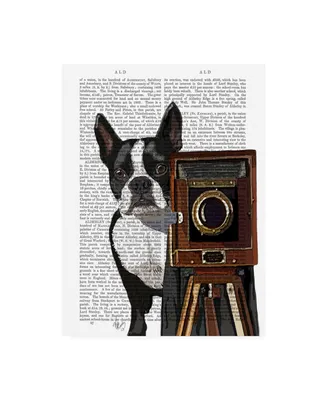 Fab Funky Boston Terrier Photographer Camera Canvas Art