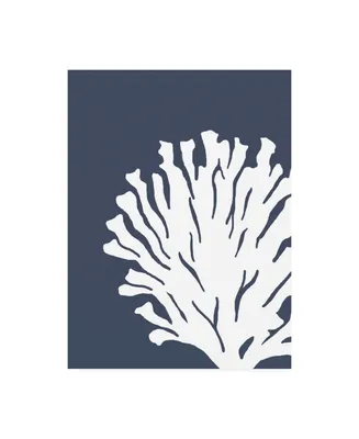Fab Funky Corals White on Indigo Blue D Canvas Art