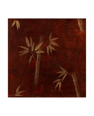Pablo Esteban Bamboo Line Art Red Canvas Art