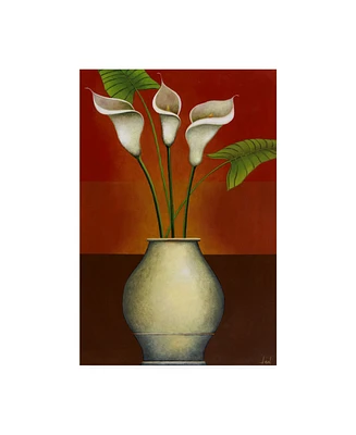 Pablo Esteban Small Floral Vase 6 Canvas Art - 19.5" x 26"