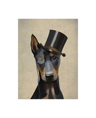 Fab Funky Doberman, Formal Hound and Hat Canvas Art - 19.5" x 26"