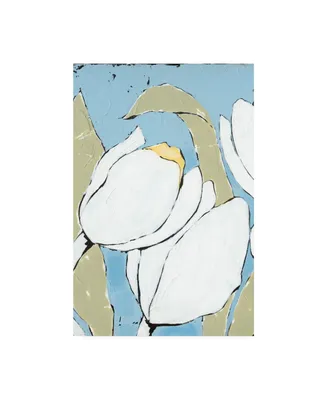 Jade Reynolds White Tulip Triptych Ii Canvas Art - 27" x 33.5"