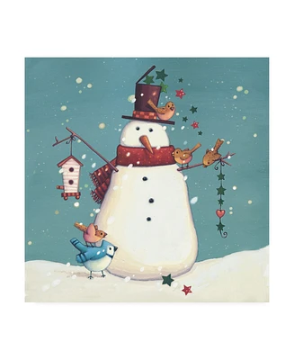 Viv Eisner Folk Snowman I Canvas Art - 19.5" x 26"