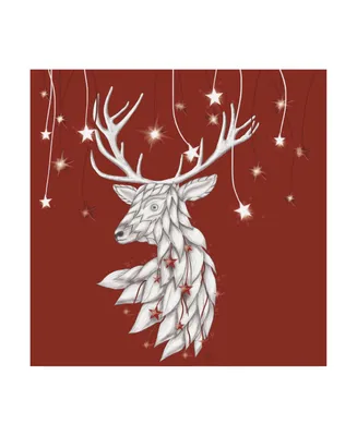 Fab Funky White Deer and Hanging Stars Canvas Art