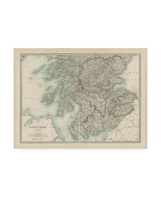 Johnston Johnstons Map of Scotland Canvas Art - 15.5" x 21"