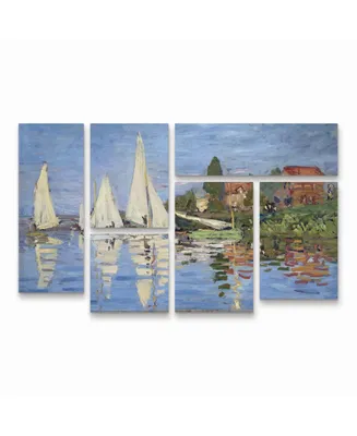 Claude Monet Regatta at Argenteuil Multi Panel Art Set 6 Piece - 49" x 19"