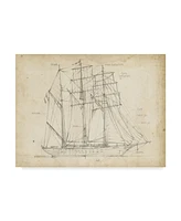 Ethan Harper Sailboat Blueprint I Canvas Art - 20" x 25"