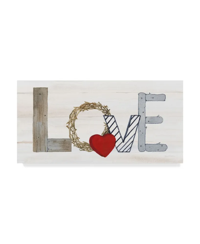 Kathleen Parr Mckenna Rustic Valentine Love Canvas Art