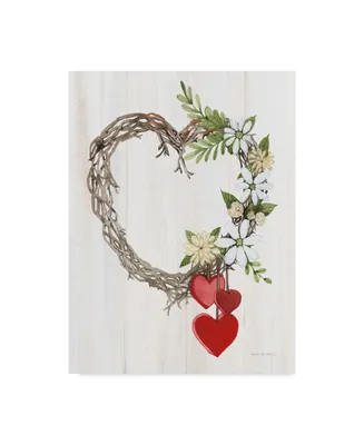 Kathleen Parr Mckenna Rustic Valentine Heart Wreath Ii Canvas Art