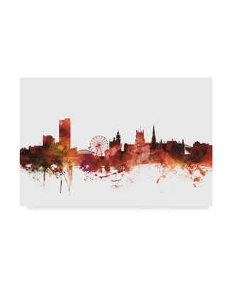 Michael Tompsett Sheffield England Skyline Red Canvas Art
