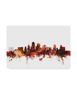 Michael Tompsett Kansas City Missouri Skyline Red Canvas Art