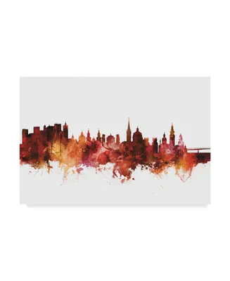 Michael Tompsett Salzburg Austria Skyline Red Canvas Art - 15" x 20"