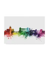 Michael Tompsett Rome Italy Skyline Rainbow Canvas Art