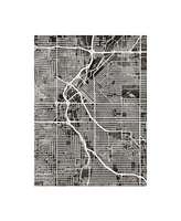 Michael Tompsett Denver Colorado Street Map Black Canvas Art - 20" x 25"